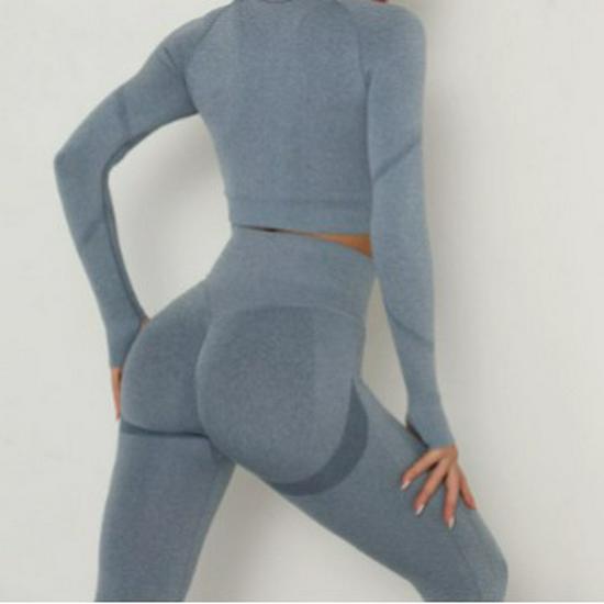 European & American Seamless Long-Sleeve Quick-Dry Yoga Top