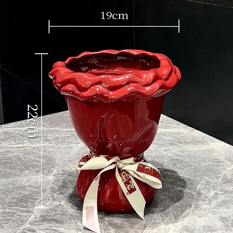 Set aus 100 Keramikvasen im Cremestil für Heimdekoration - Elegante handgebundene Straußform für Wohnzimmer-Blumenarrangements