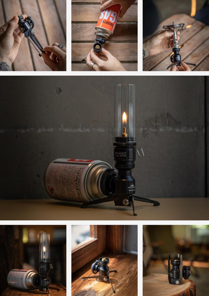 CAMPING MOON CB Can Vertical Stand Conversion Adapter, Stand-Type Gas Conversion Adapter with Black Gear, BKZ23-CB