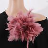 Faux Feather Fabric Corsage Large Lapel Pin Chic 16cm Flower Brooch  Mother's Day
