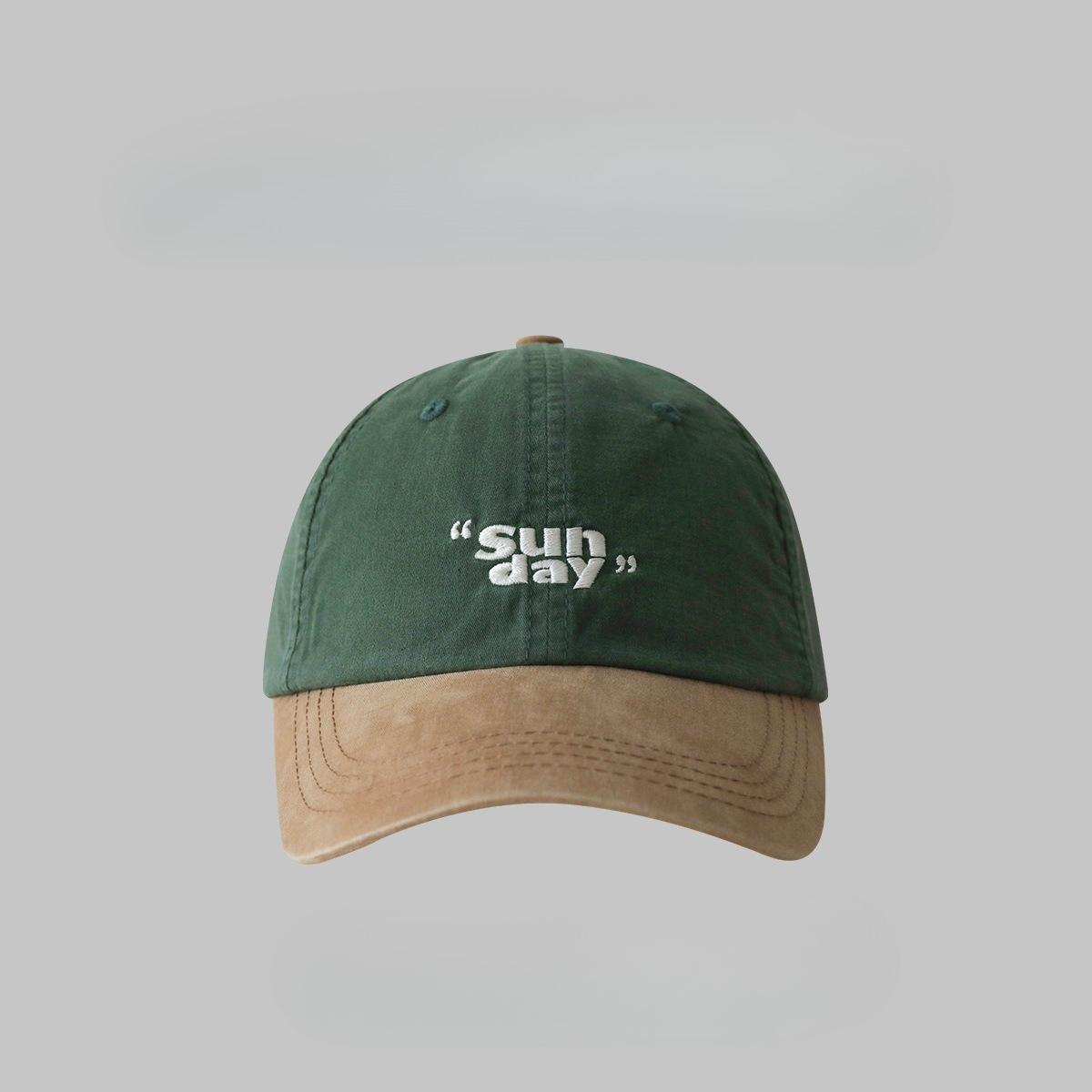 

Small niche color blocking design baseball cap, personalized Korean outdoor sports hat,men s and women s adjustable duckbill cap Adjustable зелений