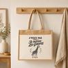 Sac cabas - PLANETEE - J'peux pas je préfère les Girafes - Toile de jute et coton - 21 L - Beige