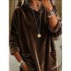 Women S Velvet Hooded Sweatshirt Loose Long Sleeve Top