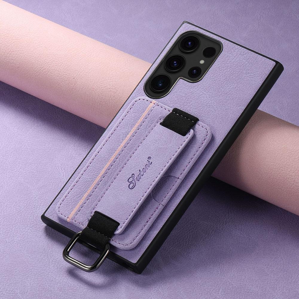 Leder Geldbörse Kartenfach Hülle für Samsung Galaxy S24 Plus S23 S22 Ultra Note20Ultra Ringhalter Handschlaufe Abdeckung