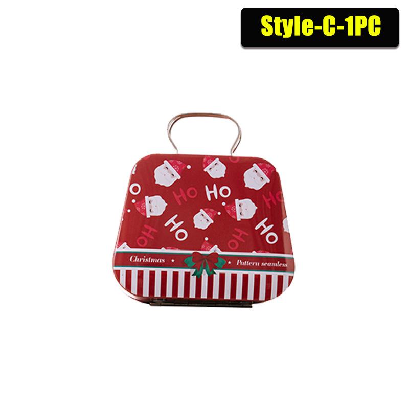 1-20PCS Tinplate Handbag Candy Box Children's Gifts Small Tin Box Mini Handbag Christmas Decoration Supplies Christmas Candy Box