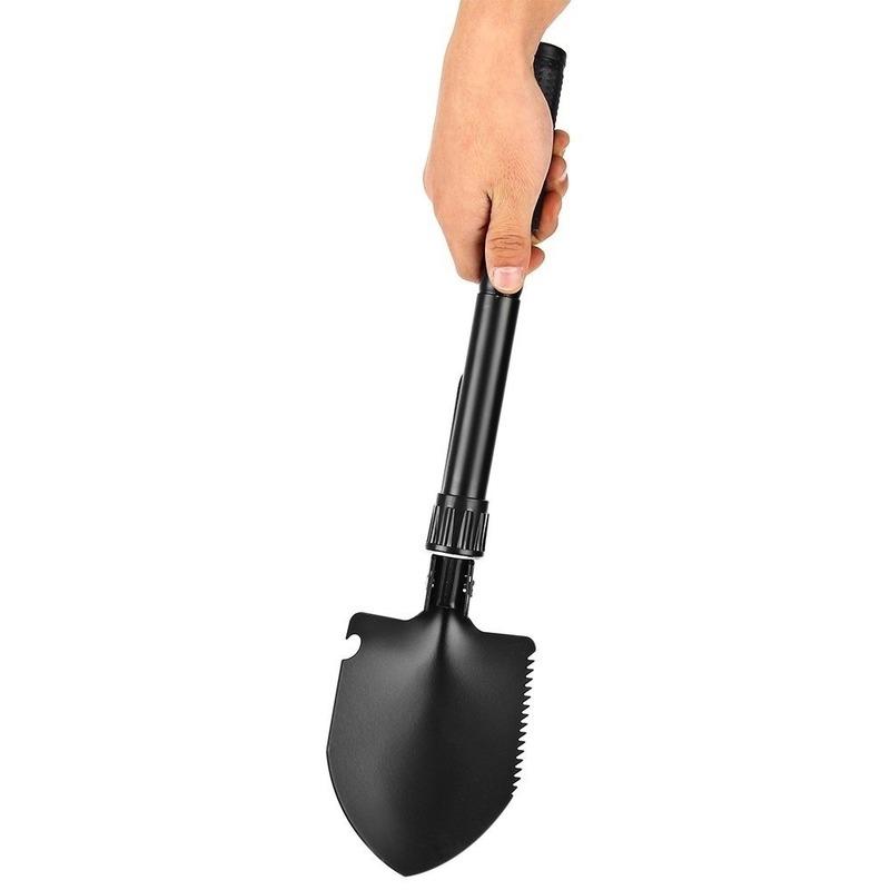 Portable Foldable Shovel With Compass Multi Purpose For Camping Hiking Backpacking Gardening Hiking Accessories Outdoor Tools