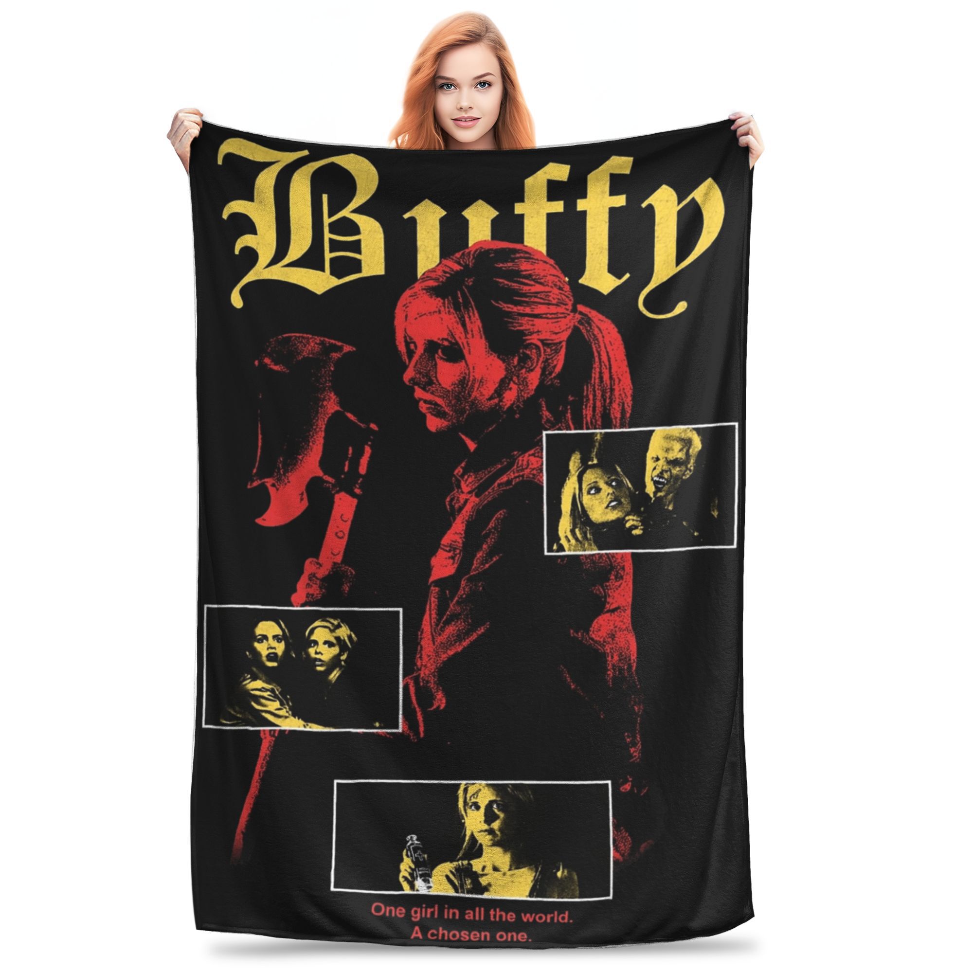

Buffy the Vampires Slayers Blanket Warm Cozy Fluffy Horror Movie Throw Blankets for Couch 50x60 Inch Multi-size Plush Thin Quilt 30x40in