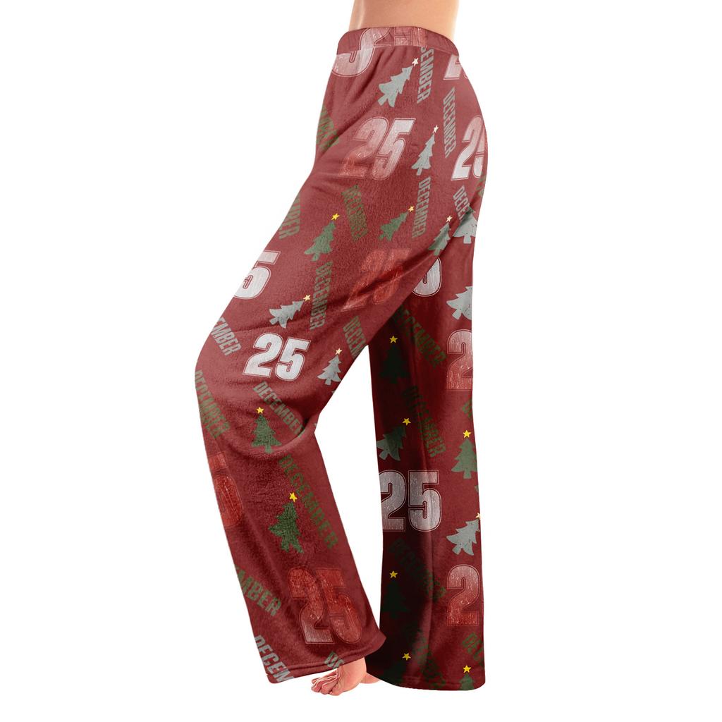Pajama Pants Sleepwear Casual Drawstring Elastic Waist Pants Comfy Straight Yoga Loose Trousers