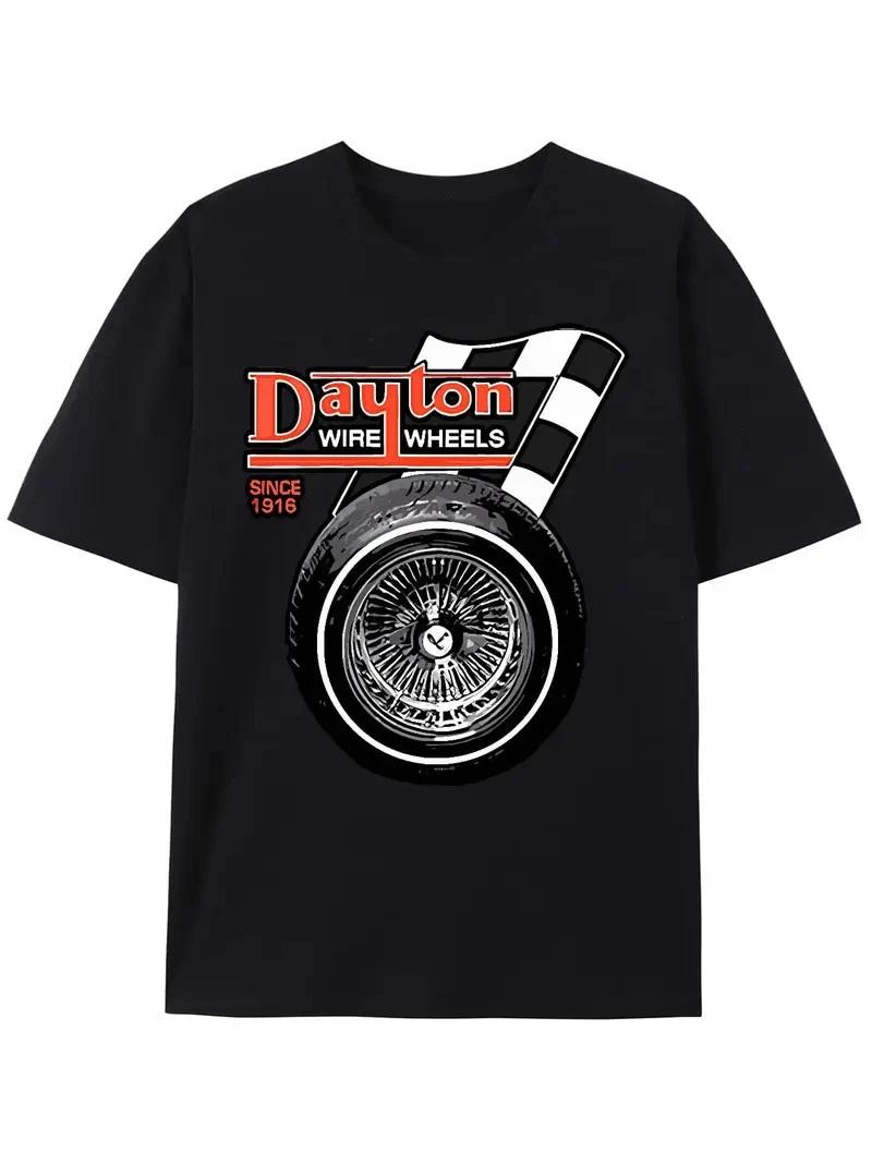 Dayton Wire Wheel Lowrider Custom T-Shirt 338452 Funny Men s Short Sleeve Graphi XL