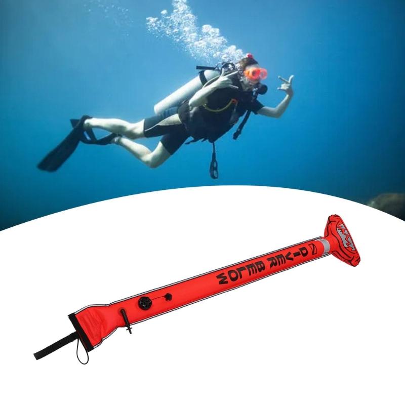 High Visible Inflatable Diving Buoy Float Signal Tube Scubas Diving Surfaces Marker Buoy for Scubas Diving Snorkeling