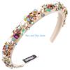 HX6F Delicate Beaded Embellished Hairband Headpiece Casual Headband Party Makeup Fashionable Hair Accessories for Women