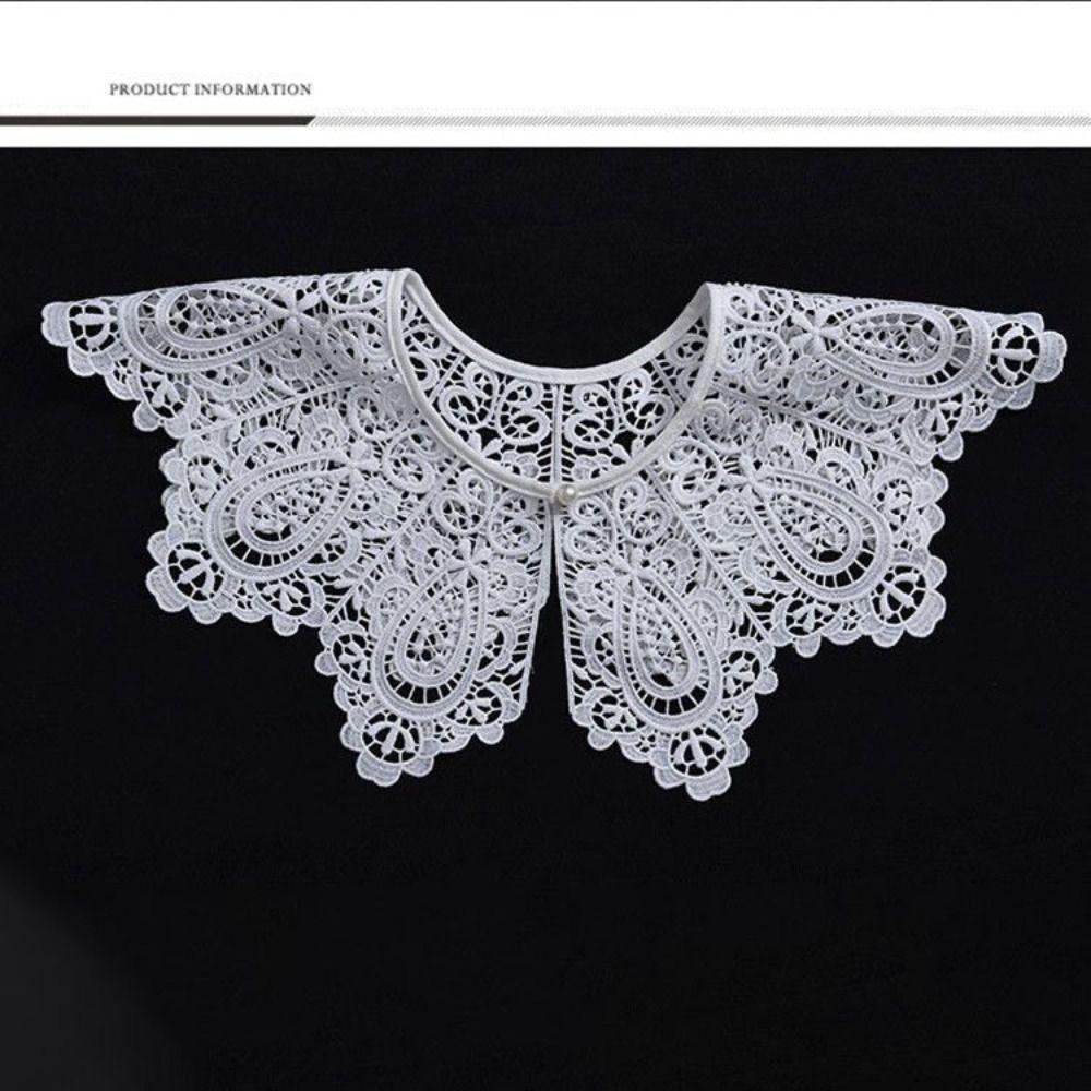 Modischer Spitzenkragen Falscher Kragen Abnehmbares Hohlmuster Falscher Kragen Weißes Halstuch Accessoire Modeaccessoire für Damen