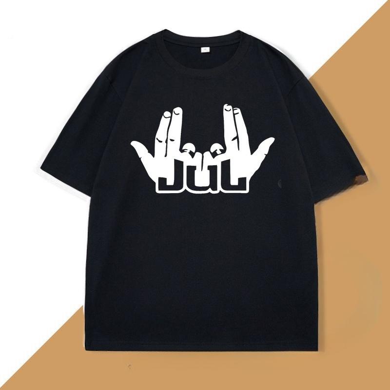 JuL T Shirts for Unisex Women Music Rapper Graphci T Shirts Cotton Vintage Short Sleeve Tshirt Male Tops Streetwear Tees Clothes