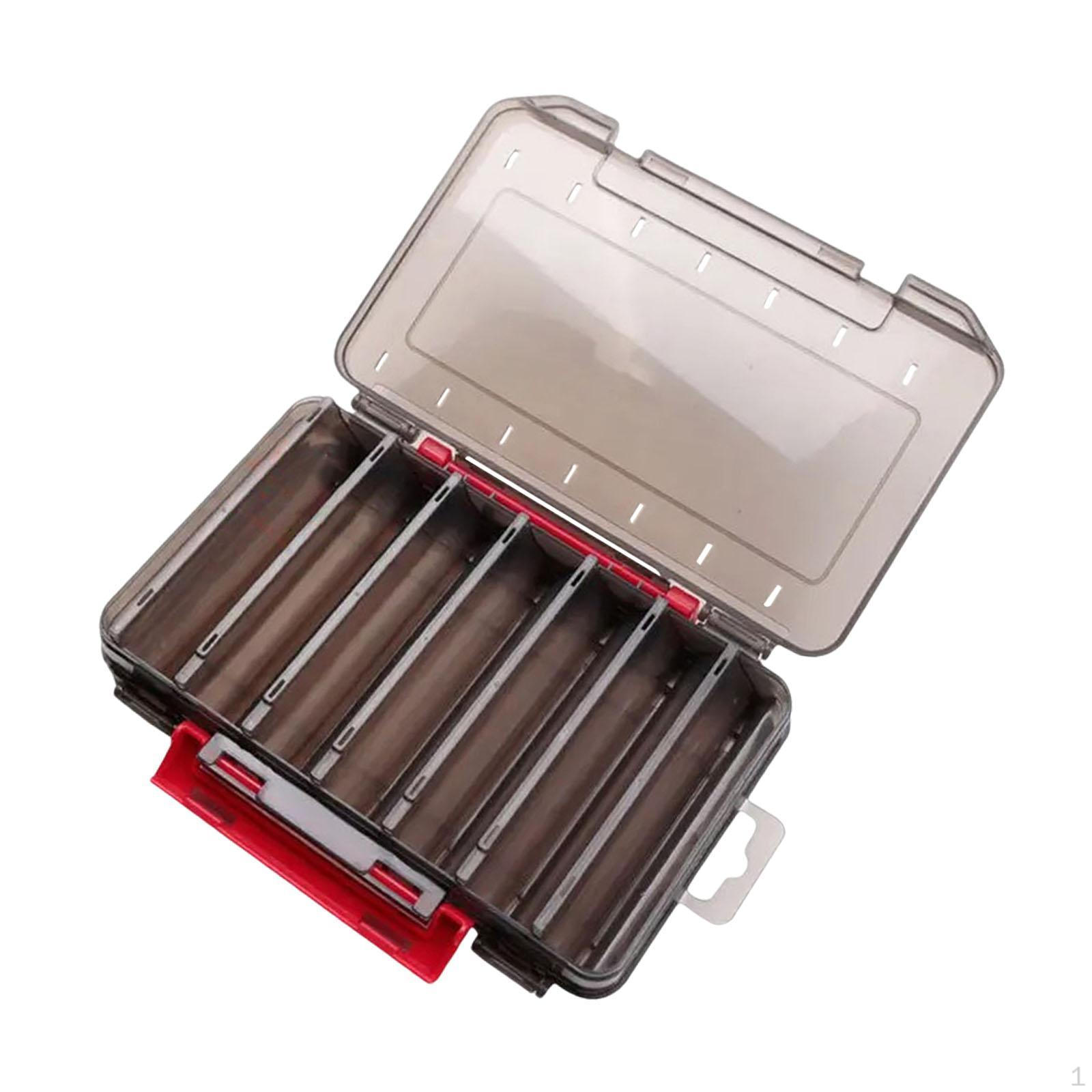 

Двостороння коробка для приманок Прозора Легка Органайзер для менеджменту Лоток для зберігання снастей чорний