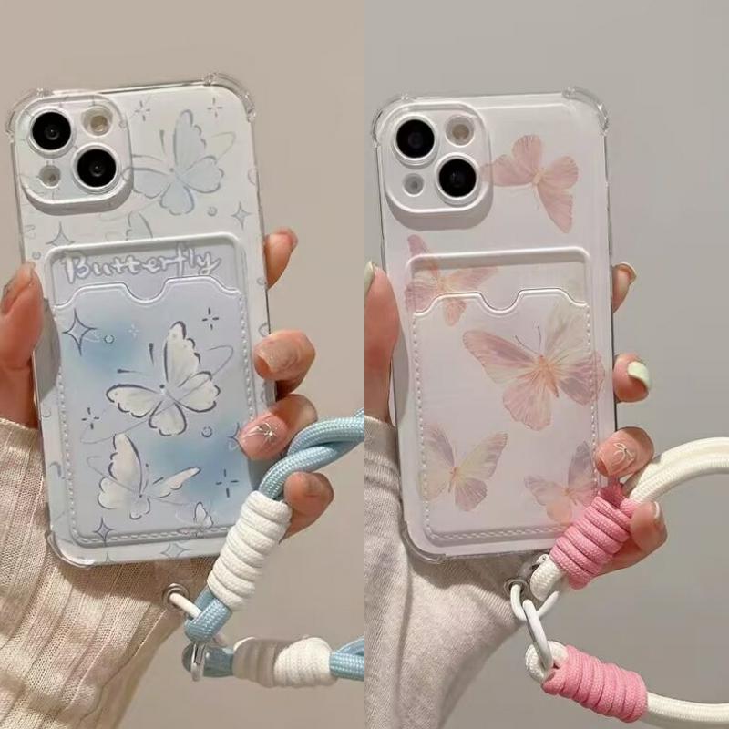 Case for Xiaomi Redmi Note 13 14 Pro Plus 12 11 10 Pro 12S 11S 9S 13C 12C 10C 9C 9A A2 A1 Cover TPU Butterfly Photo Card Holder