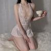 Sexy Lingerie Sexy Lace Uniform Temptation Hollow Open Onesie Women's Hot Pure Desire Pajama Set