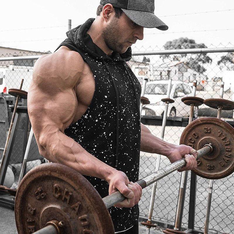 Gym Clothing Men Bodybuilding Stringer Hoodie Tank Top Muscle Shirt New Tee