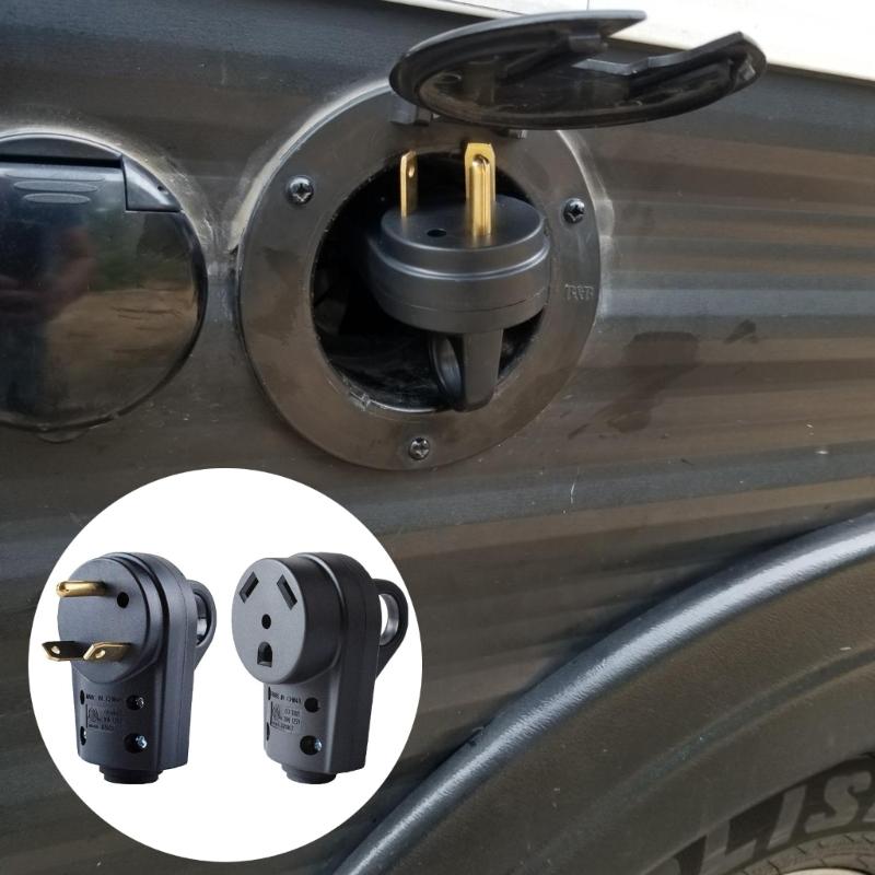 Campers 30A Receptacle Plug Male&Female Power Cord End 125V Plug Set Electrical Supplies Outlet for Caravans