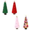 Wood Sculpture Christmas Tree Statue Decoration Collection Xmas Tree Figurine Ornament for Indoor Cabinet Office Housewarming