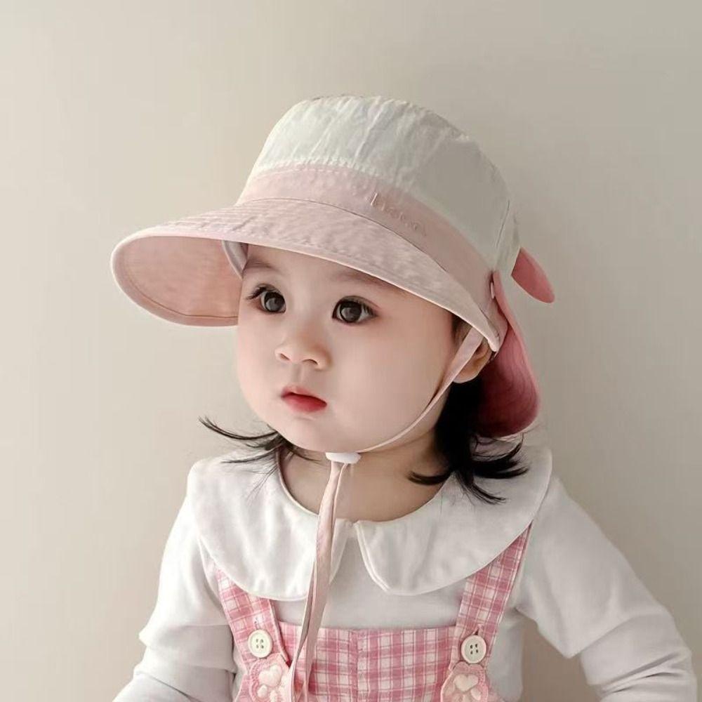 Letter Embroidery Cartoon Animal Bucket Hat Detachable Children's Fisherman Hat  Kid