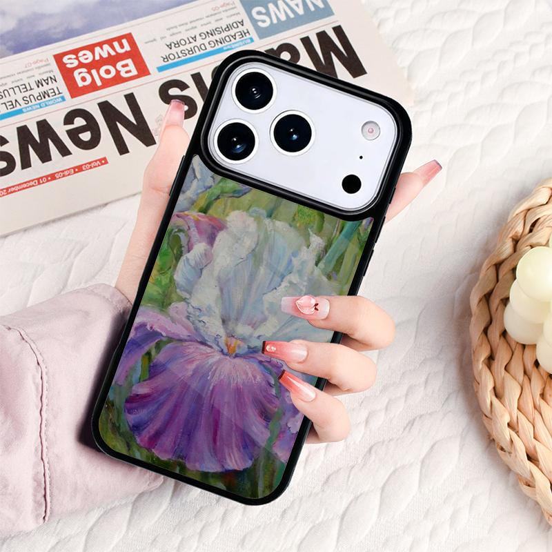 Irises Painting Phone Case For IPhone 17 16e 15 14 13 12 11 Pro Max Air Mini Soft Protective Cover