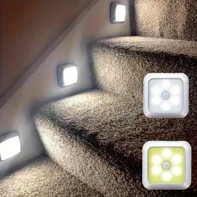 Battery Powered LED Motion Sensor Night Light Wireless Lighting Stairs Light Bedroom Wall Lamp For Cupboard Toilet Wardrobe Home
