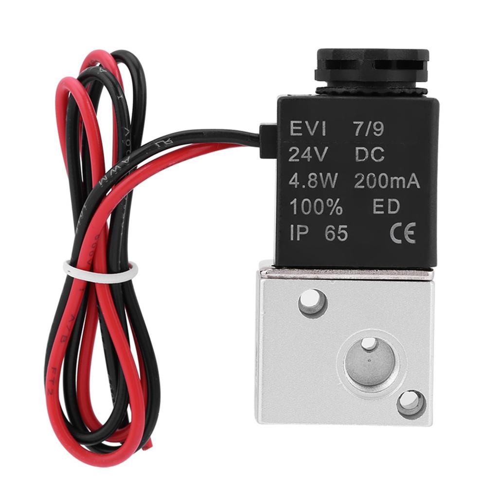 NC Solenoid Valve 3V1‑06 12V/24V 3 Way 2 Position 1/8"  Normally Closed Pneumatic Solenoid Air Valve Solenoid Air Valve