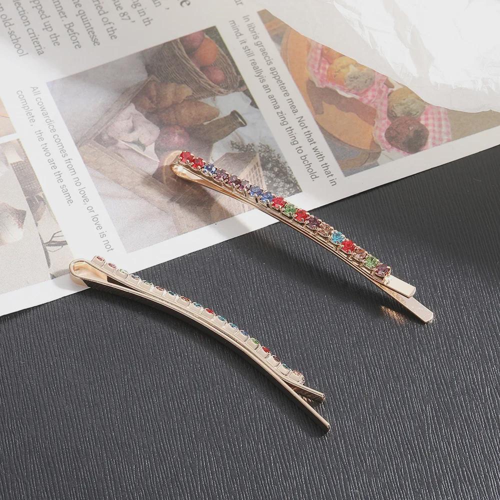 Chic Diamond Row Hair Clip: Elegant and Fashionable High-End Bangs Spring Hairpin