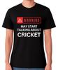 Warning May Start Talking About Cricket Funny Unisex T-Shirt Sports Tee