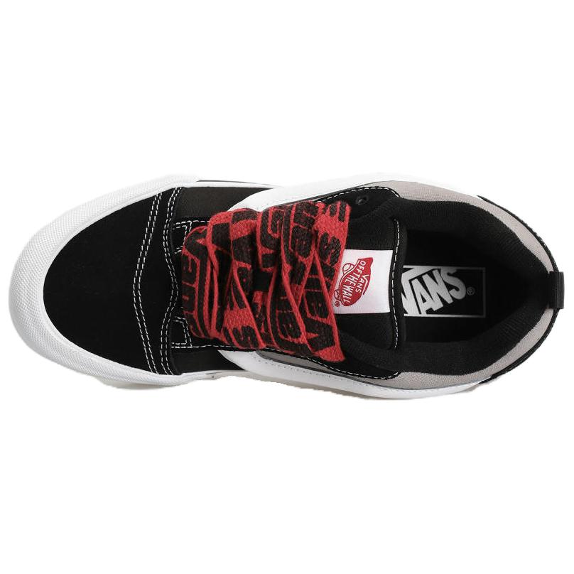 Vans Knu Skool Classic Style Low Top Skate Shoes Unisex Sneakers Black Red VN0009QCBA2
