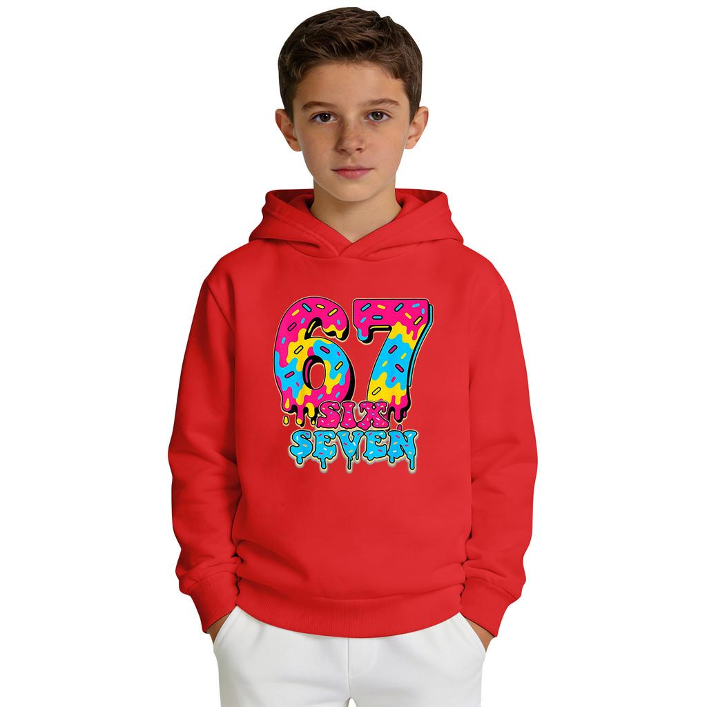 Boys' Printed Hooded Long-Sleeve Sweatshirt Casual Sports Comfort Sweatshirt