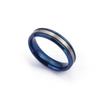 Korean Style White & Blue Titanium Steel Couple Rings