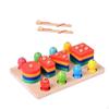 Wooden Sorter Stacking Toy Develop Fine Motor Skill for Toddlers Kids Style A