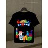 European Sizes 3D Printed Polyester Boys Tee | Numberblocks Fun Design Vibrant Characters and Show Logo Showcase Educational Cartoon Fashion