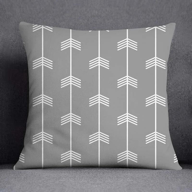 Pillowcase Home Office Decor Cushion Cover Grey Low White Floral Pattern