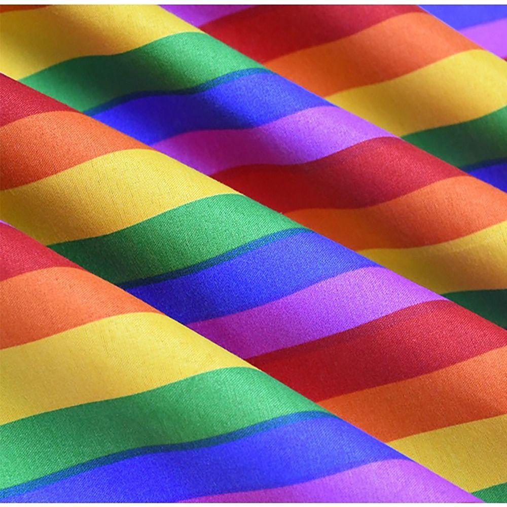 Trendy Style Rainbow Pocket Square Scarf Bandana Headband Wristband Neck Tie for Gay Lesbian Pride Festival Parade