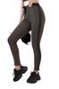 Women's Tracksuit Bottoms with Stripes and a Waist Tie Khaki