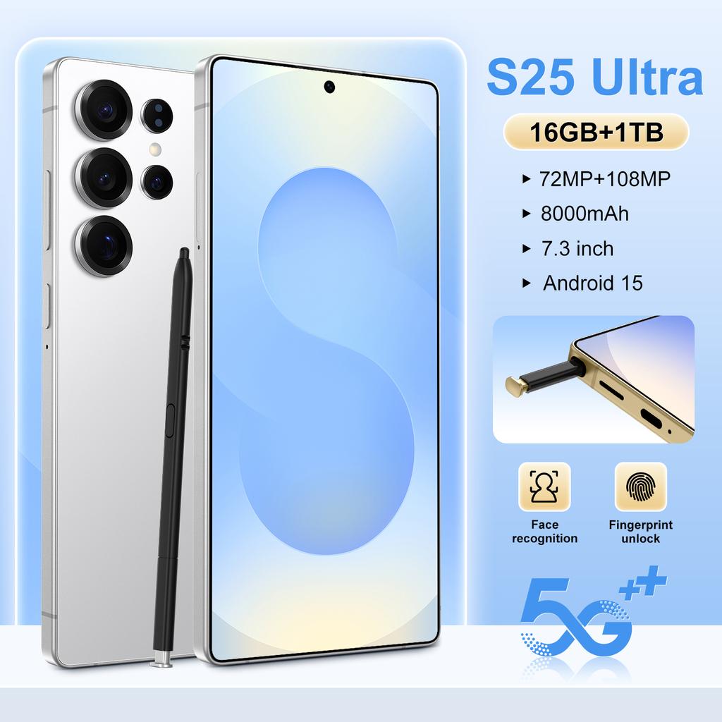 S25 Ultra 5G Unlocked Smart Cell Phone Case with HD Screen Dual Sim Custom Size MTK Processor for Gaming Mobile Condition