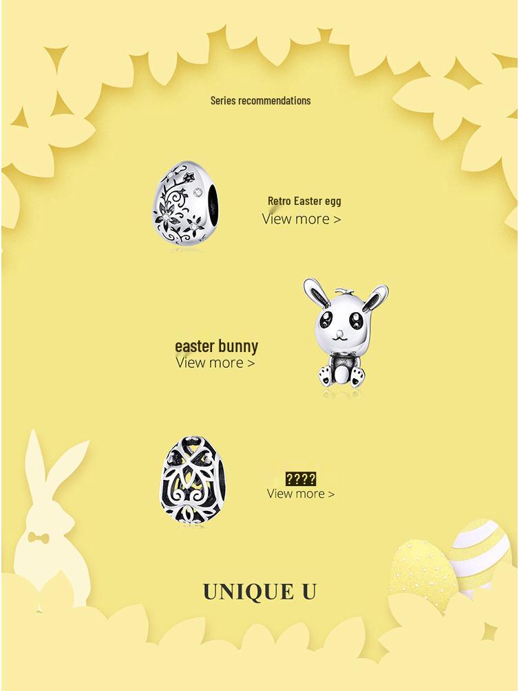 Ziyun Silver S925 Easter Egg Pendant: Fashionable, Openable, DIY Beaded Accessory SCC1465