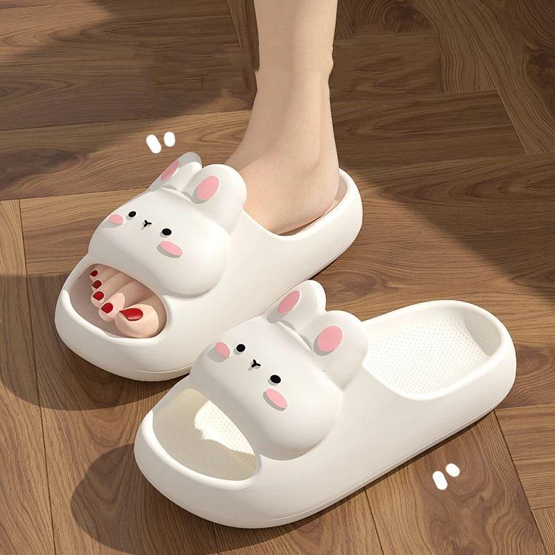 Women Summer Concise Slippers Men Soft Home Slides Couples Bathroom Non-slip Sandals Adults Comfortable Outdoor Beach Shoes