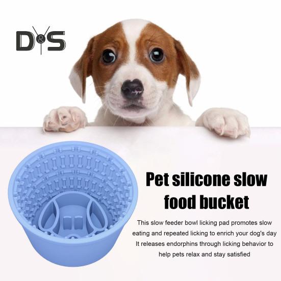 Lecknapf für langsames Fressen von Hunden, Silikon-Leckmatte für Hunde, Leckerli-Spender, Anti-Erstickungsschutz, Napf für langsames Fressen von Haustieren, für kleine, mittelgroße und große Hunderassen