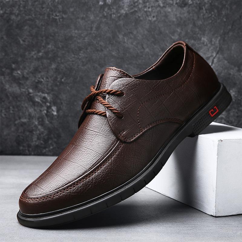 

Модные мужские туфли из натуральной кожи на платформе, повседневные деловые туфли 2024 года, весна-осень, новые туфли ручной работы, размер 37-44, Zapatos Hombre 44 темно-коричневого