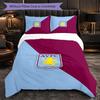 Set Biancheria da Letto Aston Villa Football 3 Pezzi Morbido Set Copripiumino con Federe Set Decorazione Camera da Letto per la Casa