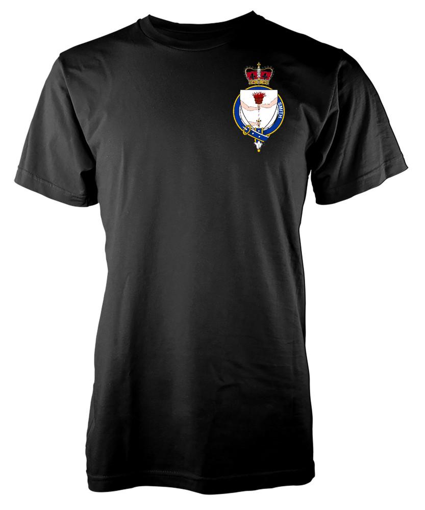 

Personalised Smith Irish Family Name T-Shirt Crest Badge Coat Of Arms Adult L