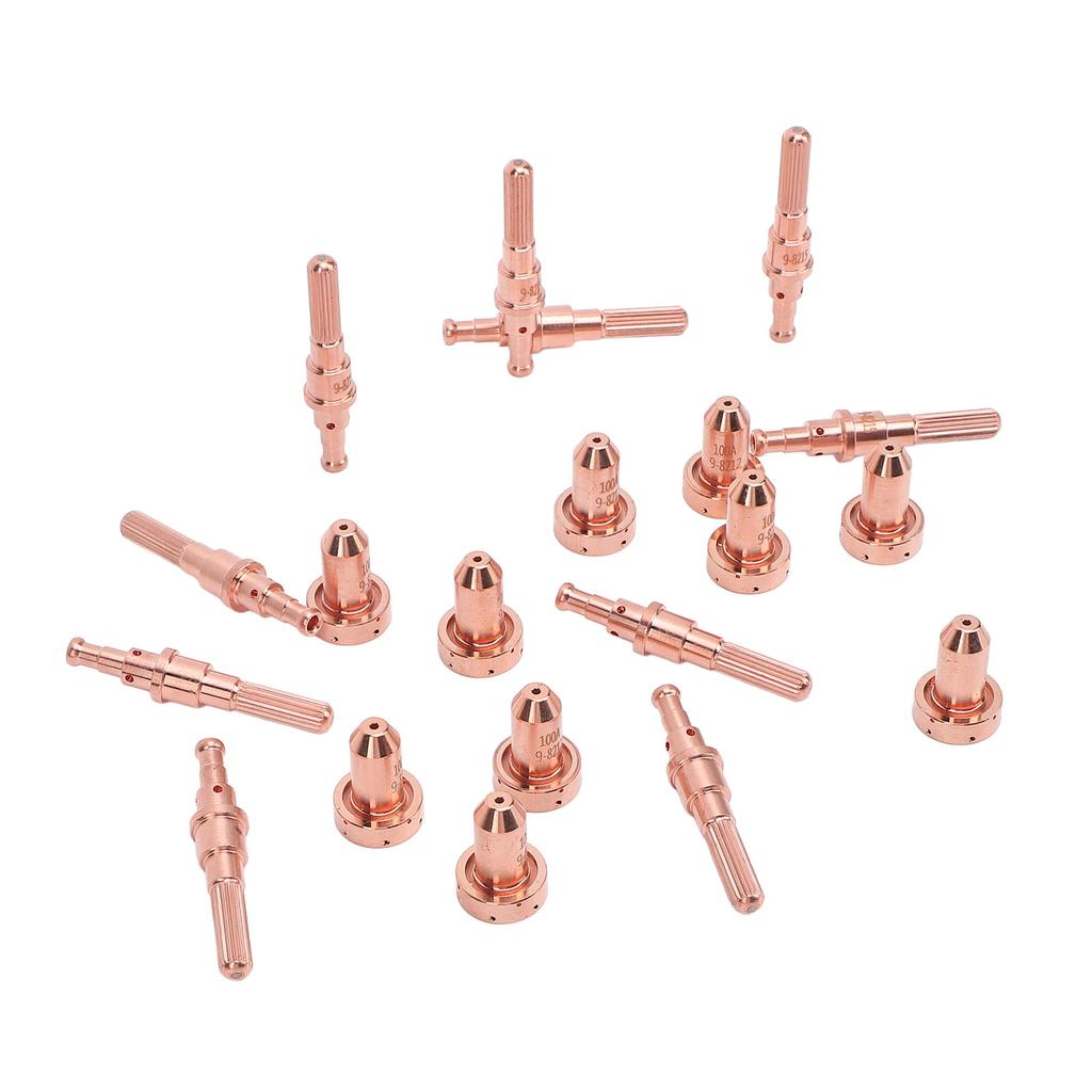10Pcs 9 8212 Nozzles 10Pcs 9 8215 Electrodes Brass Nozzle Electrode Set for SL60 SL100 Plasma Cutting Torch