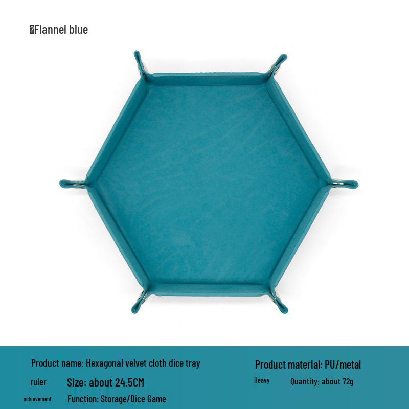 Hexagonal Velvet Foldable Dice Storage Tray