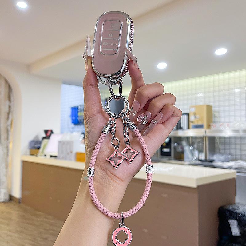 Premium Women's Car Key Case for Honda Accord, Civic, CR-V, Fit, Odyssey, Vezel, Lingpai, and XR-V