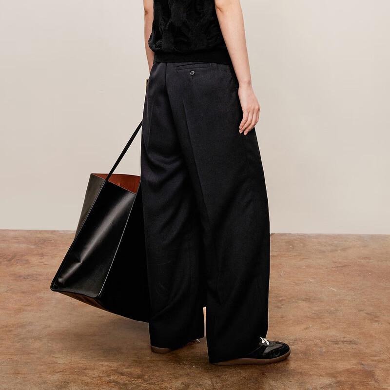 LESS 2024 Autumn Sheep Wool Straight-Leg Pants