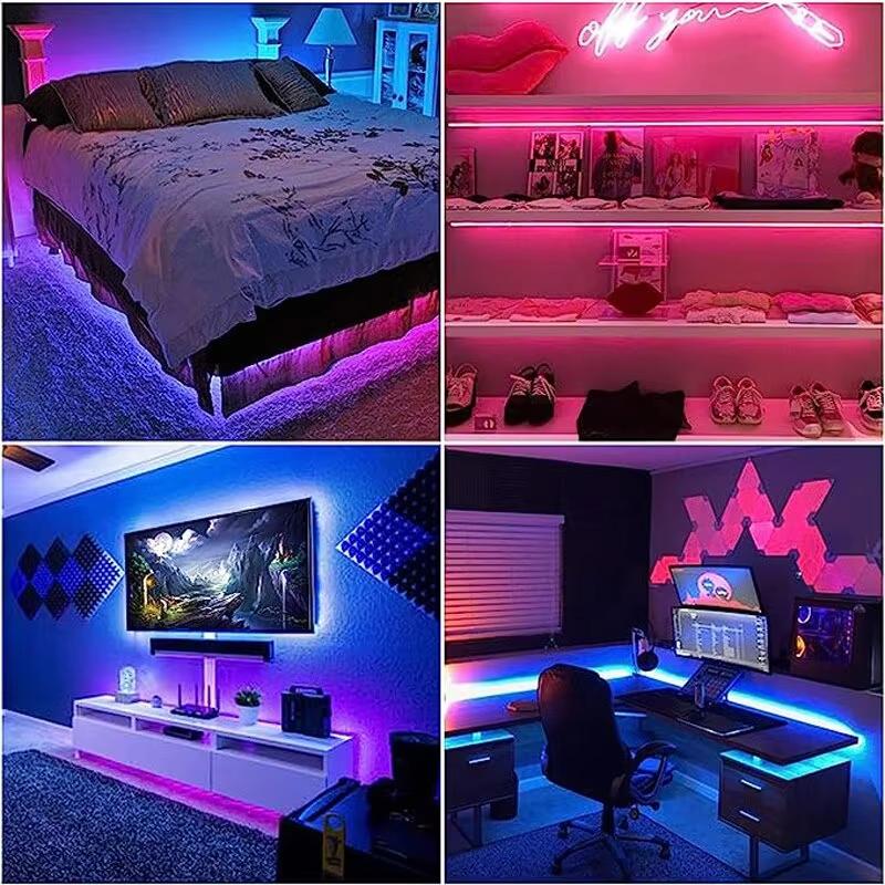 1–30M RGB LED Strip Lights 5V USB Bluetooth APP & 24-Key Remote Control Flexible Light for TV Backlight Bedroom Party Decor
