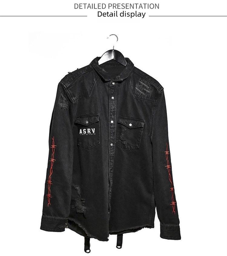 Herren-Jeansjacke im koreanischen Stil mit trendigem Totenkopf-Motiv – lockere Passform für Frühling/Herbst